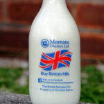 A bottle of Mortons Dairies milk